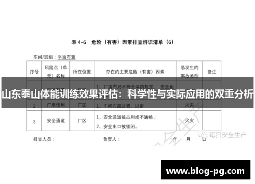 山东泰山体能训练效果评估：科学性与实际应用的双重分析