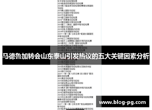 马德鲁加转会山东泰山引发热议的五大关键因素分析